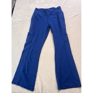 Jaanuu Blue UltraSOFT Yoga Scrub Pant Style J95141 Medium Petite 8 Pockets
